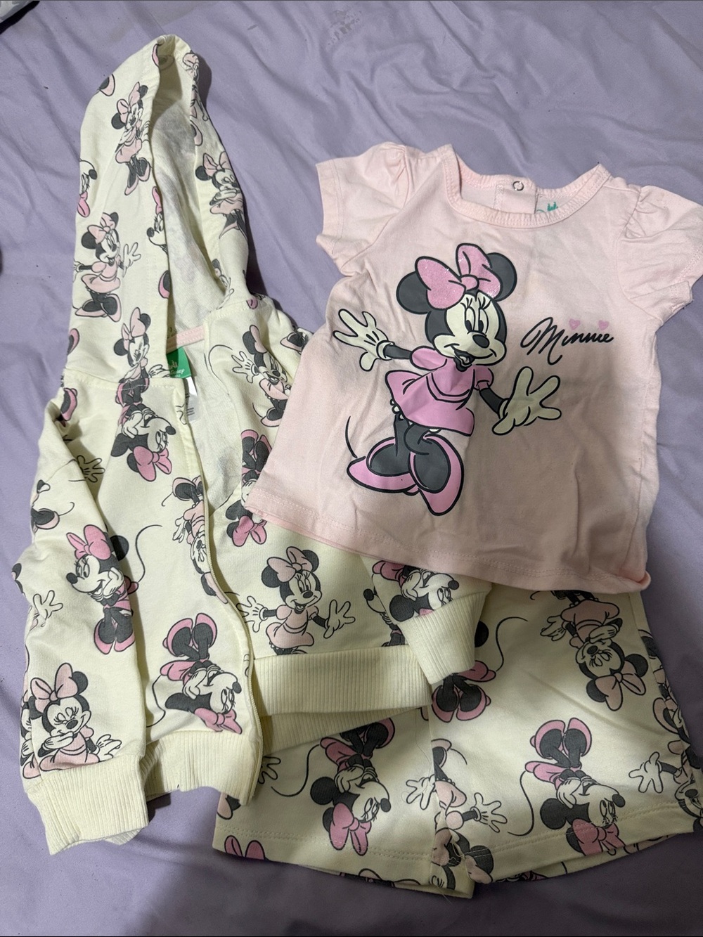 Disney Pink Minnie Mouse 3-Piece Pajama Set with Hooded Jacket